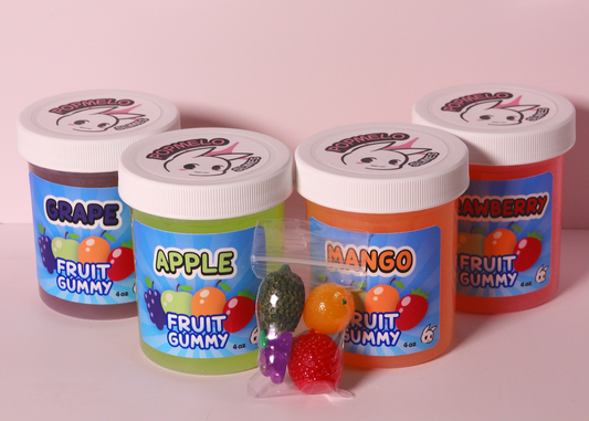 Fruit Gummy 4 Slimes Set
